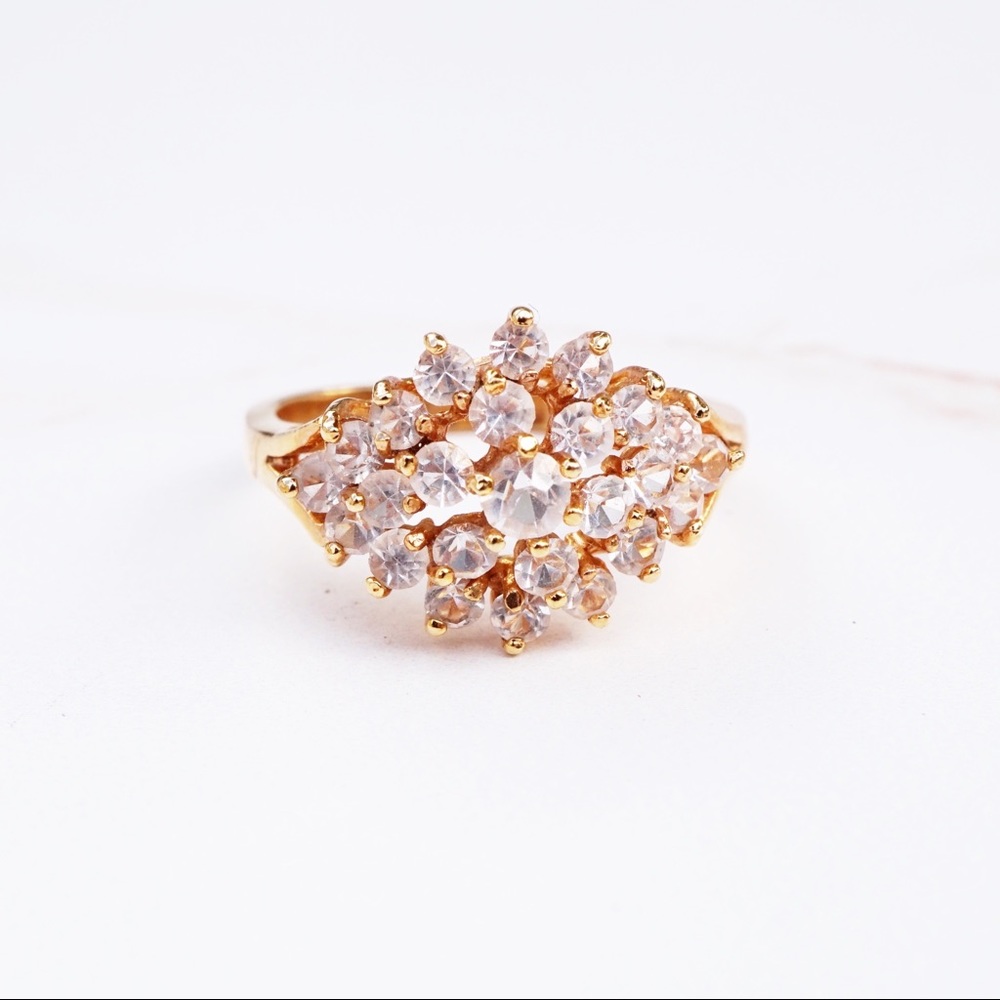 Layered Crystal Cluster Cocktail Ring (Size 6)